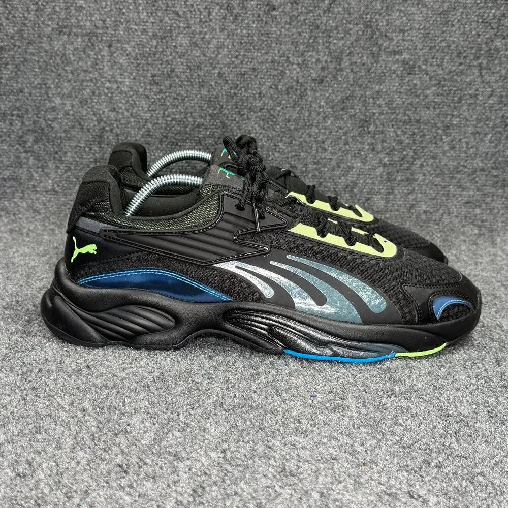 Puma RSC LS Athletic Shoes Men's Size 13 Black Neon Yellow Training‎ Sneakers